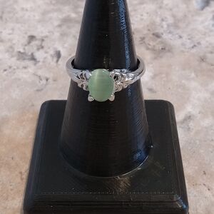 Silver Ring with Green Stone